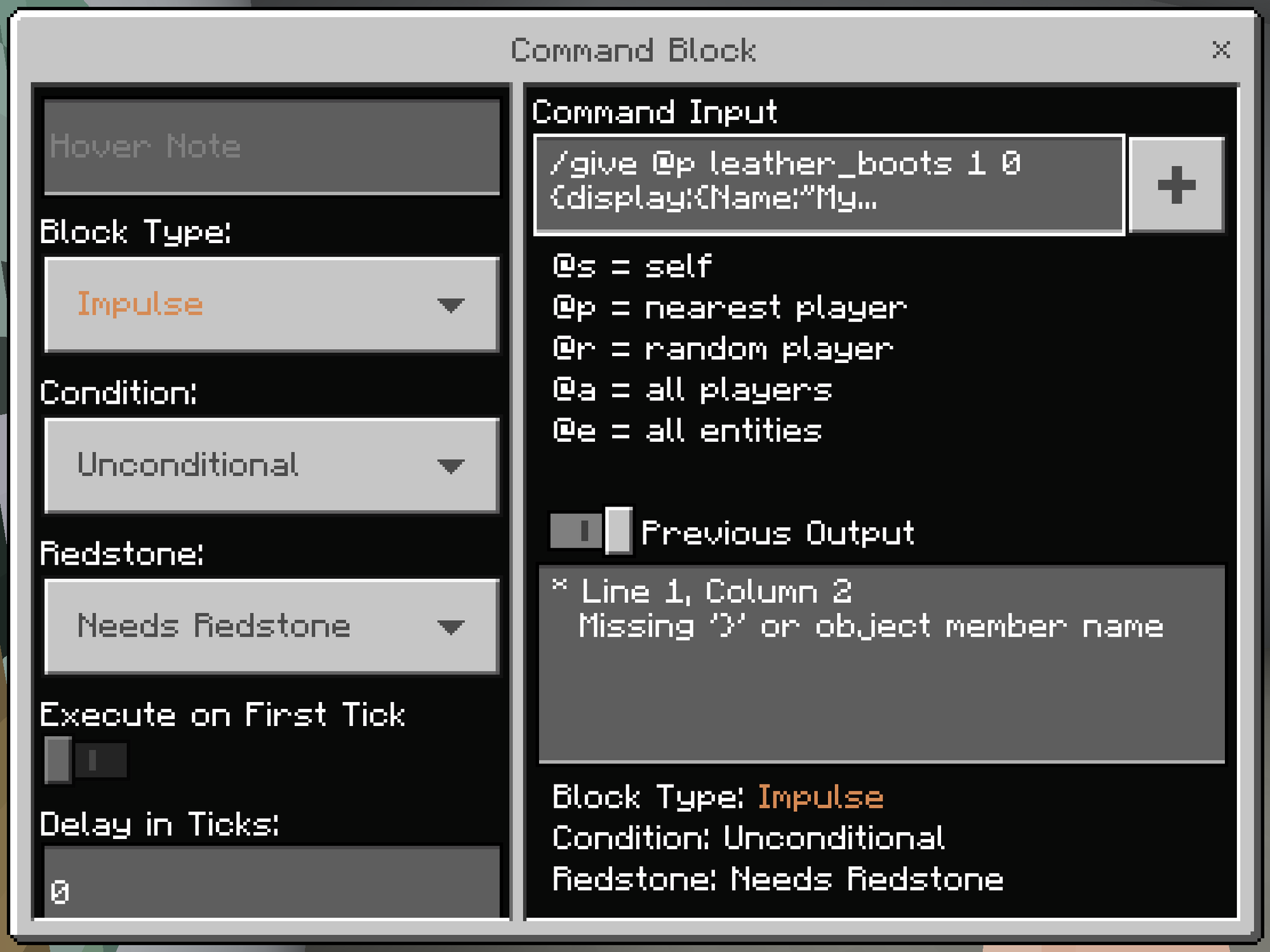 Command Block Menu